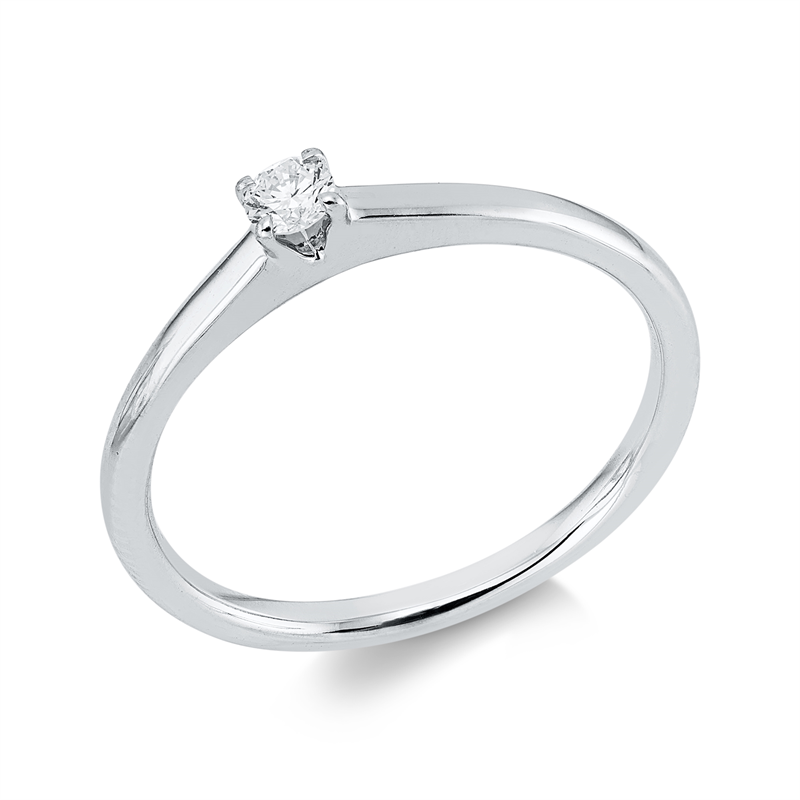 Solitaire Ring Weißgold 18kt 0,1ct