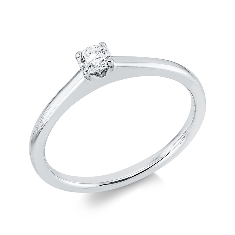 Solitaire Ring Weißgold 18kt 0,18ct