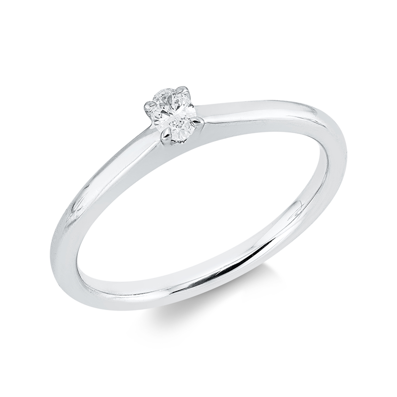 Solitaire Ring Weißgold 18kt 0,11ct