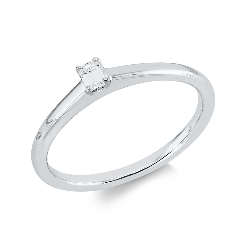 Solitaire Ring Weißgold 18kt 0,1ct