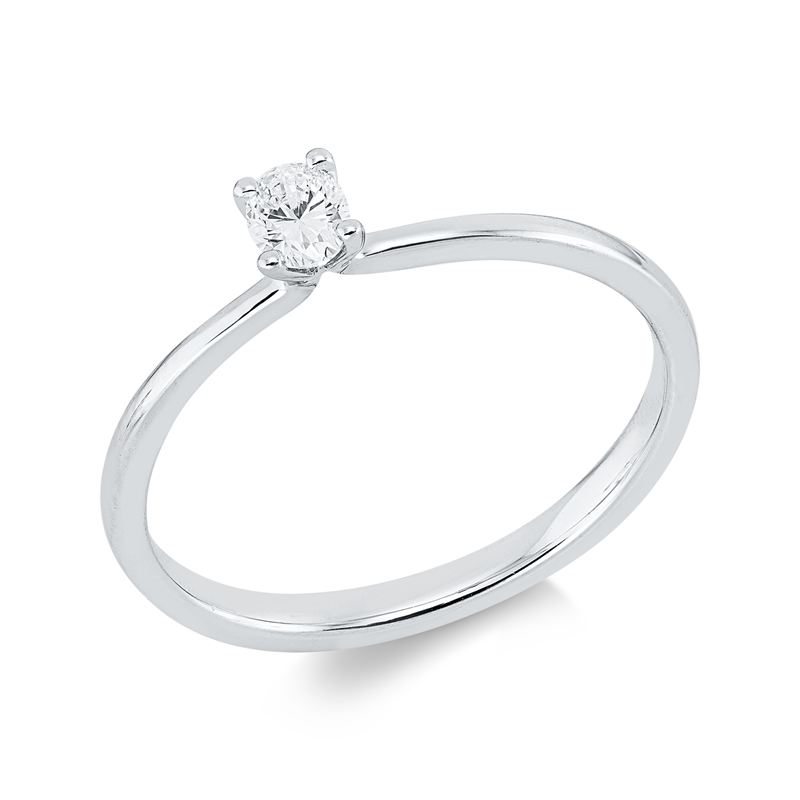 Solitaire Ring Weißgold 18kt 0,18ct