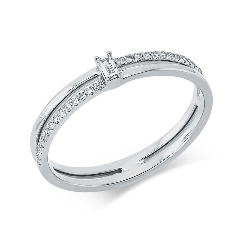 Baguette Ring Weißgold 18kt 0,11ct