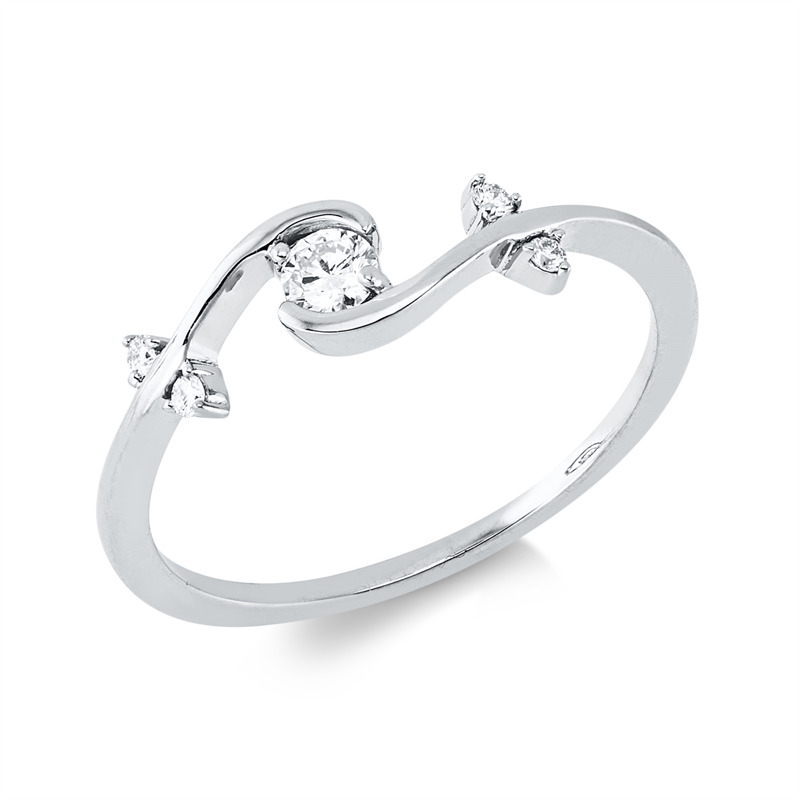 Modern Woman Ring Weißgold 18kt 0,15ct