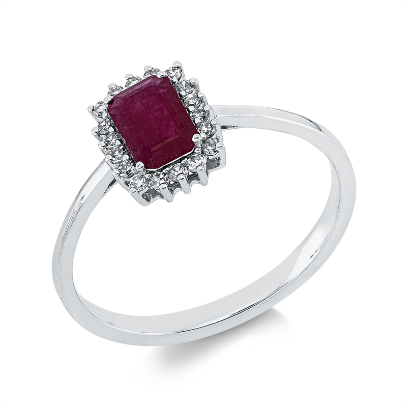 Farbstein Classic Ring Weißgold 18kt 0,11ct