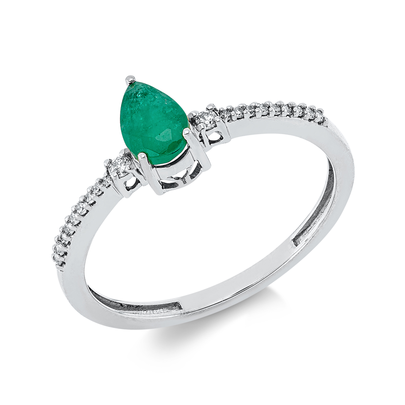 Farbstein Classic Ring Weißgold 18kt 0,08ct