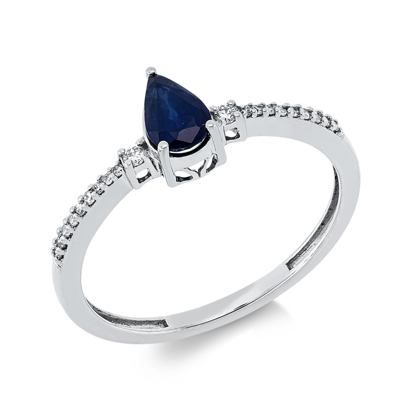 Farbstein Classic Ring Weißgold 18kt 0,08ct