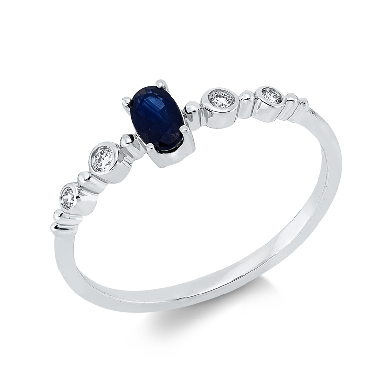 Farbstein Classic Ring Weißgold 18kt 0,05ct