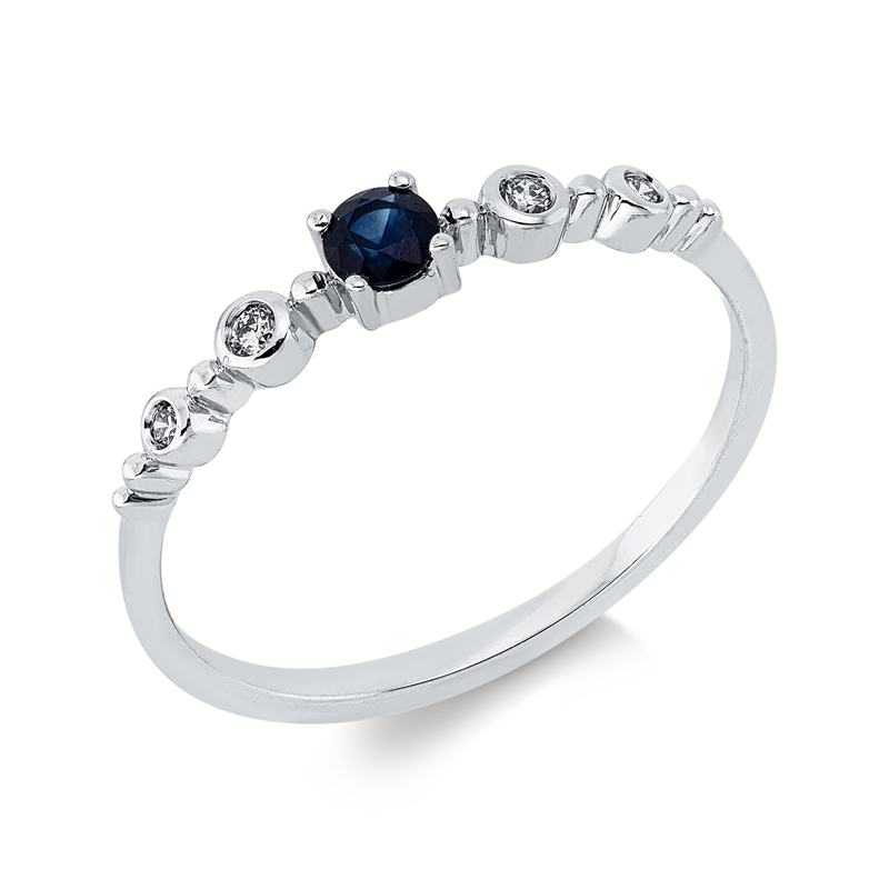 Farbstein Classic Ring Weißgold 18kt 0,05ct