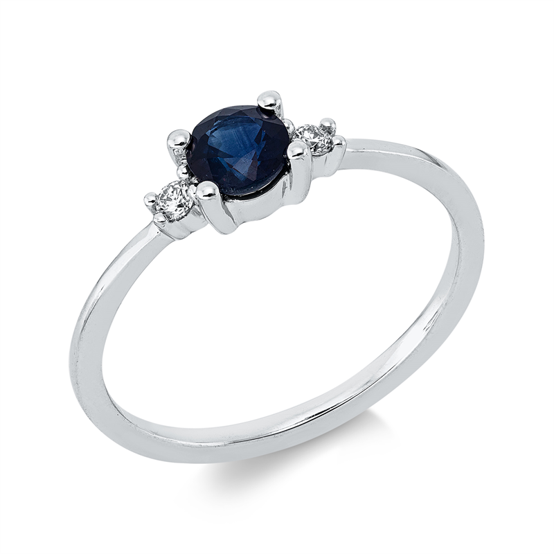 Farbstein Classic Ring Weißgold 18kt 0,05ct