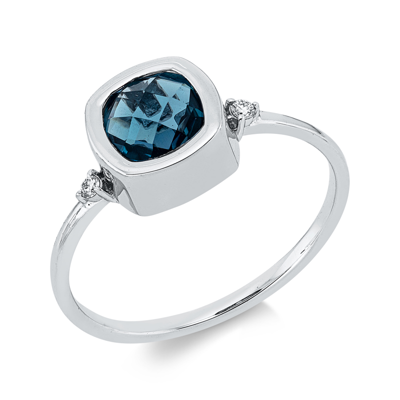 Farbstein Fashion Ring Weißgold 18kt 0,03ct