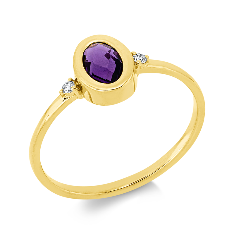 Farbstein Fashion Ring Gelbgold 18kt 0,03ct