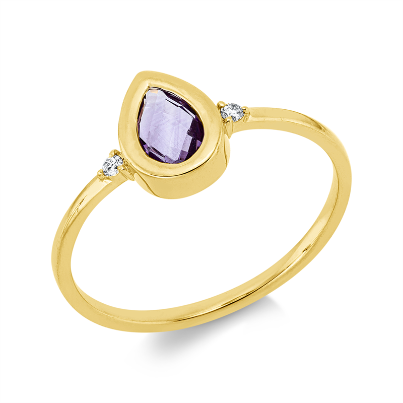 Farbstein Fashion Ring Gelbgold 18kt 0,03ct