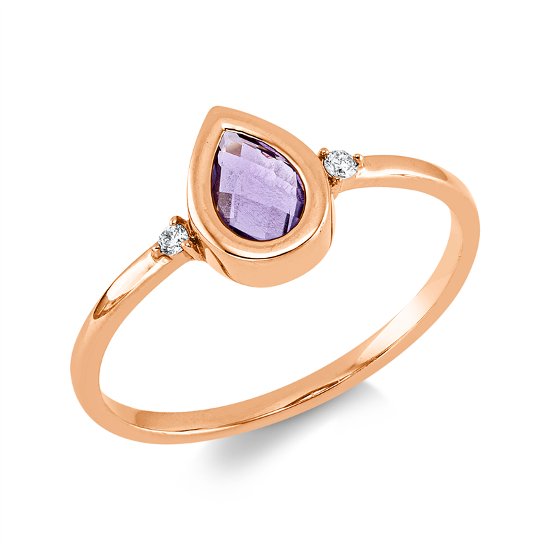 Farbstein Fashion Ring Rotgold 18kt 0,03ct