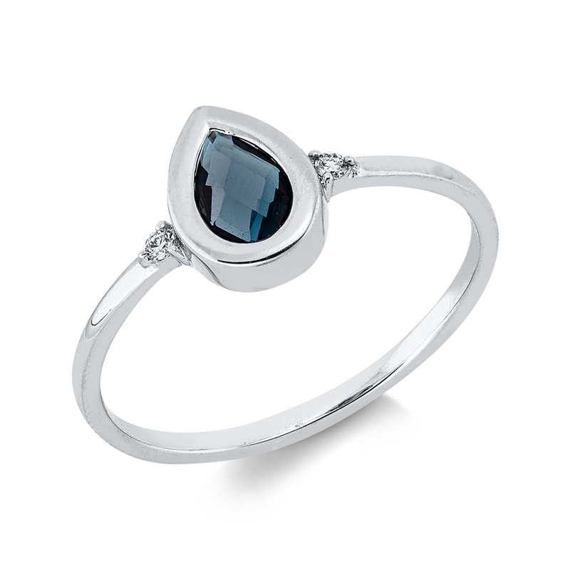 Farbstein Fashion Ring Weißgold 18kt 0,03ct