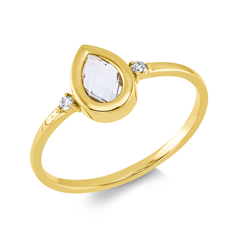Farbstein Fashion Ring Gelbgold 18kt 0,03ct