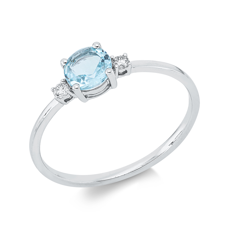 Farbstein Classic Ring Weißgold 18kt 0,05ct