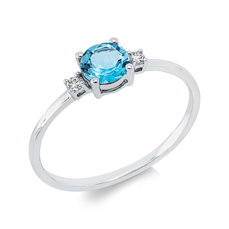 Farbstein Fashion Ring Weißgold 18kt 0,05ct
