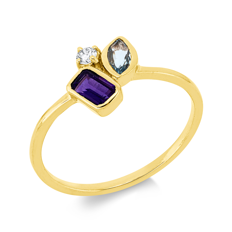 Farbstein Fashion Ring Gelbgold 18kt 0,06ct