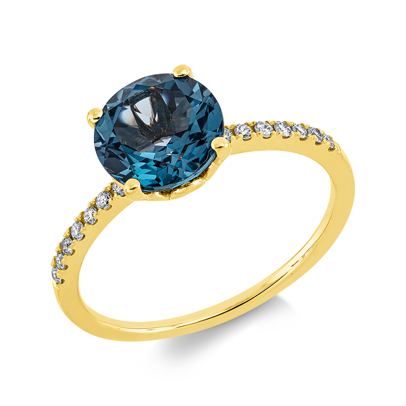 Farbstein Fashion Ring Gelbgold 18kt 0,11ct