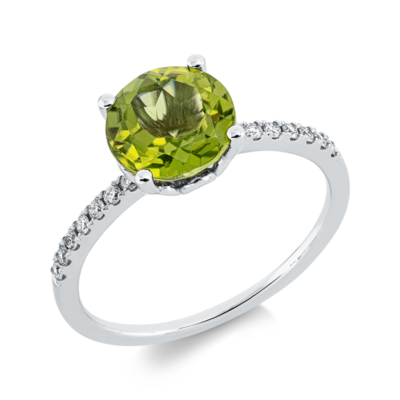 Farbstein Fashion Ring Weißgold 18kt 0,11ct