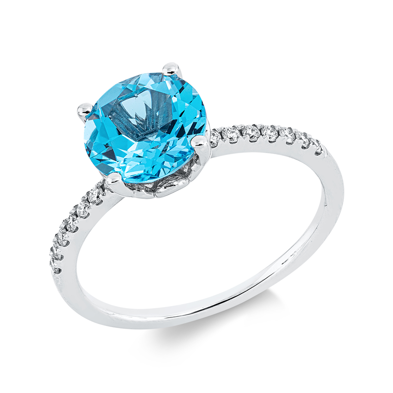 Farbstein Fashion Ring Weißgold 18kt 0,11ct