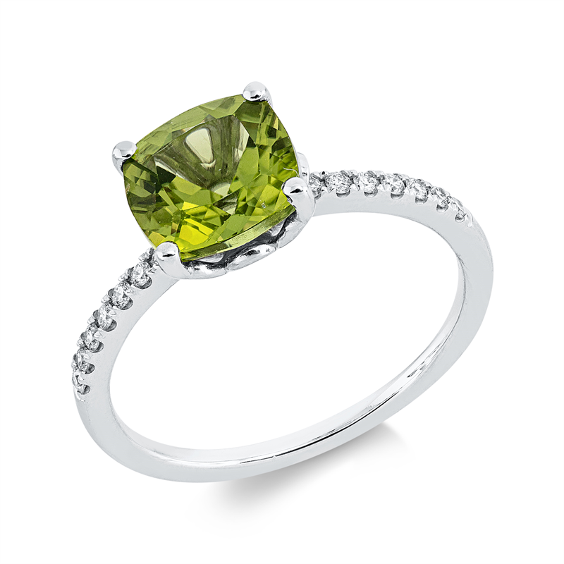 Farbstein Fashion Ring Weißgold 18kt 0,11ct