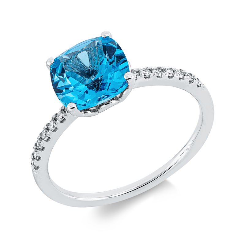 Farbstein Fashion Ring Weißgold 18kt 0,11ct
