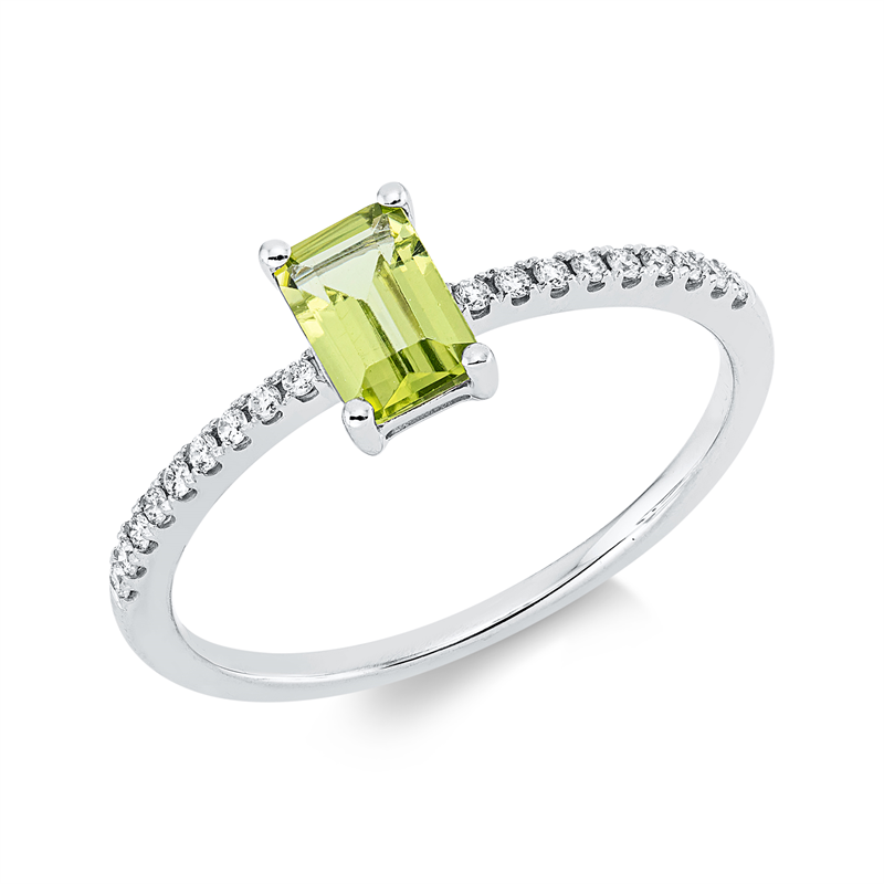 Farbstein Fashion Ring Weißgold 18kt 0,09ct