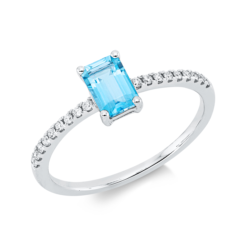 Farbstein Fashion Ring Weißgold 18kt 0,1ct