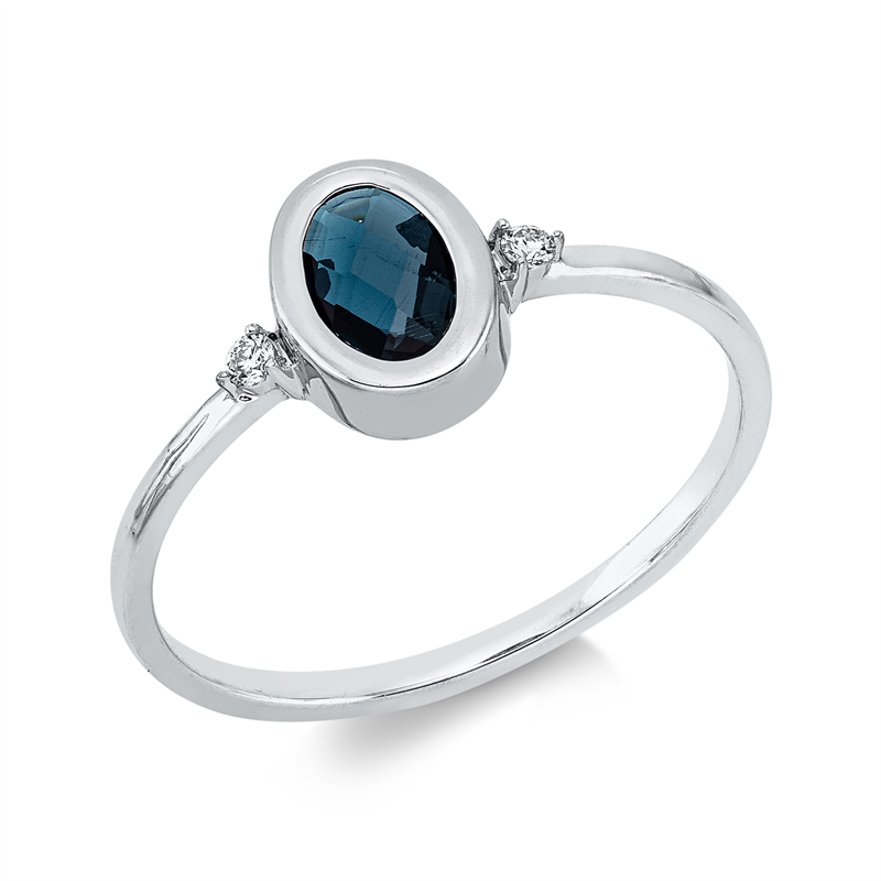 Farbstein Fashion Ring Weißgold 18kt 0,03ct
