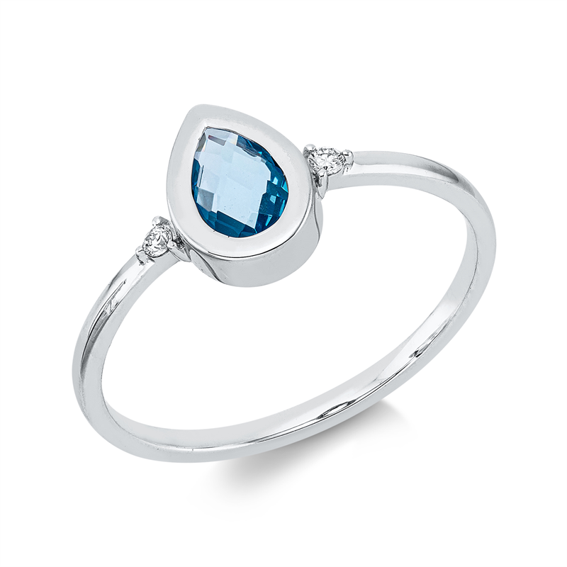 Farbstein Fashion Ring Weißgold 18kt 0,03ct