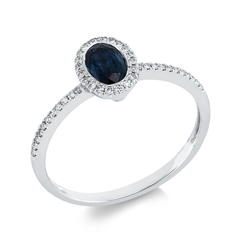 Farbstein Classic Ring Weißgold 18kt 0,1ct
