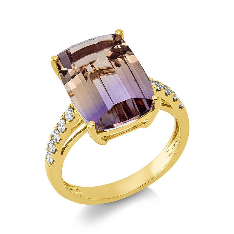 Farbstein Fashion Ring Gelbgold 18kt 0,24ct