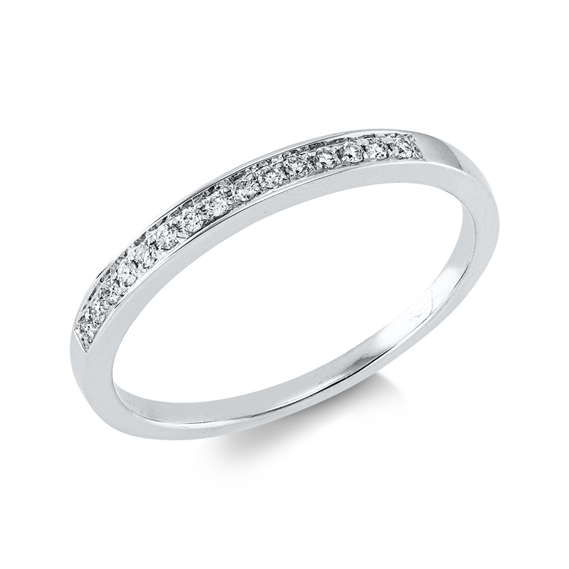 Memoire halb Ring Weißgold 14kt 0,09ct