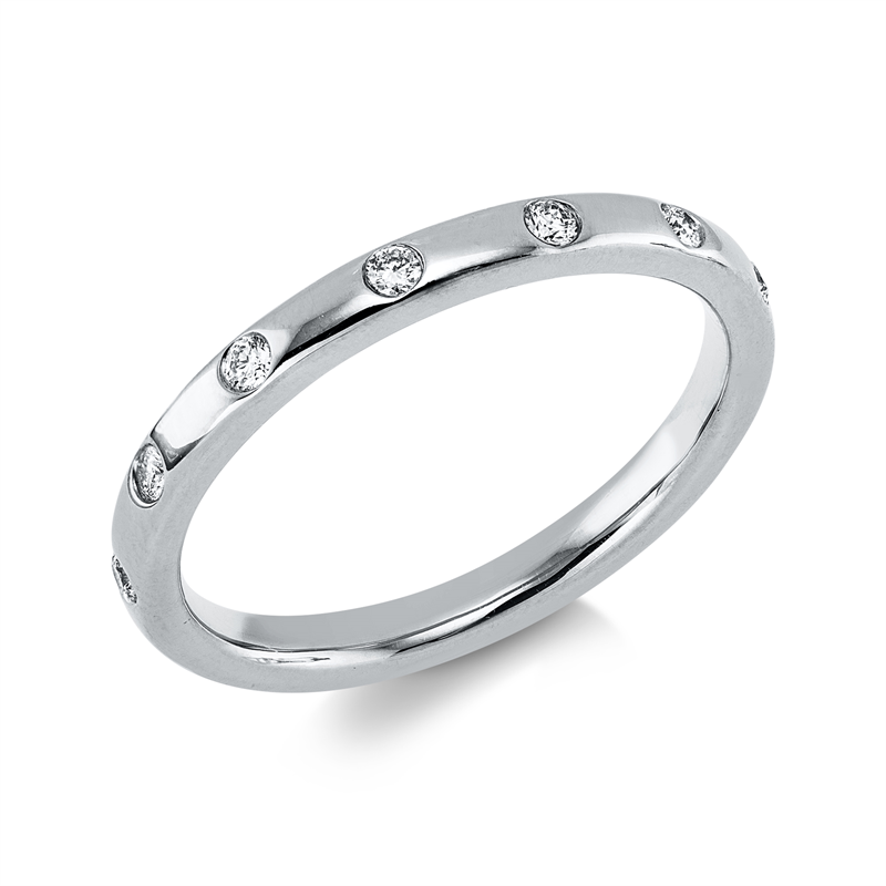 Memoire voll Ring Weißgold 18kt 0,21ct