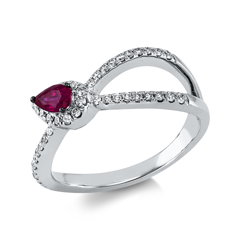 Farbstein Classic Ring Weißgold 14kt 0,26ct