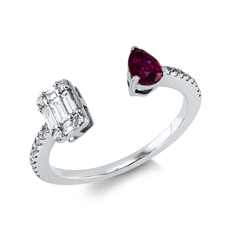 Farbstein Classic Ring Weißgold 14kt 0,19ct
