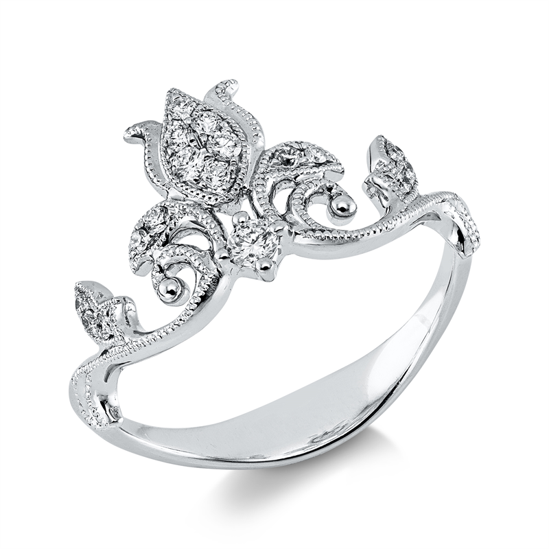Mehrfachsteinbesatz Ring Weißgold 18kt 0,17ct