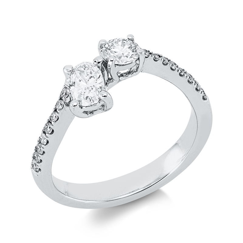 Modern Woman Ring Weißgold 18kt 0,73ct