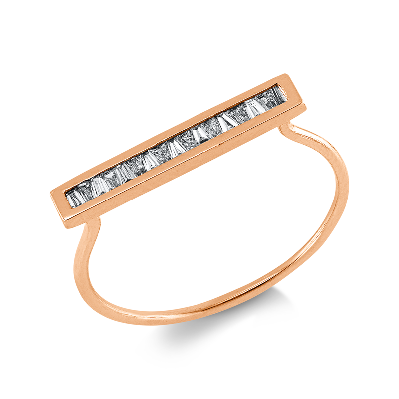 Baguette Ring Rotgold 14kt 0,17ct