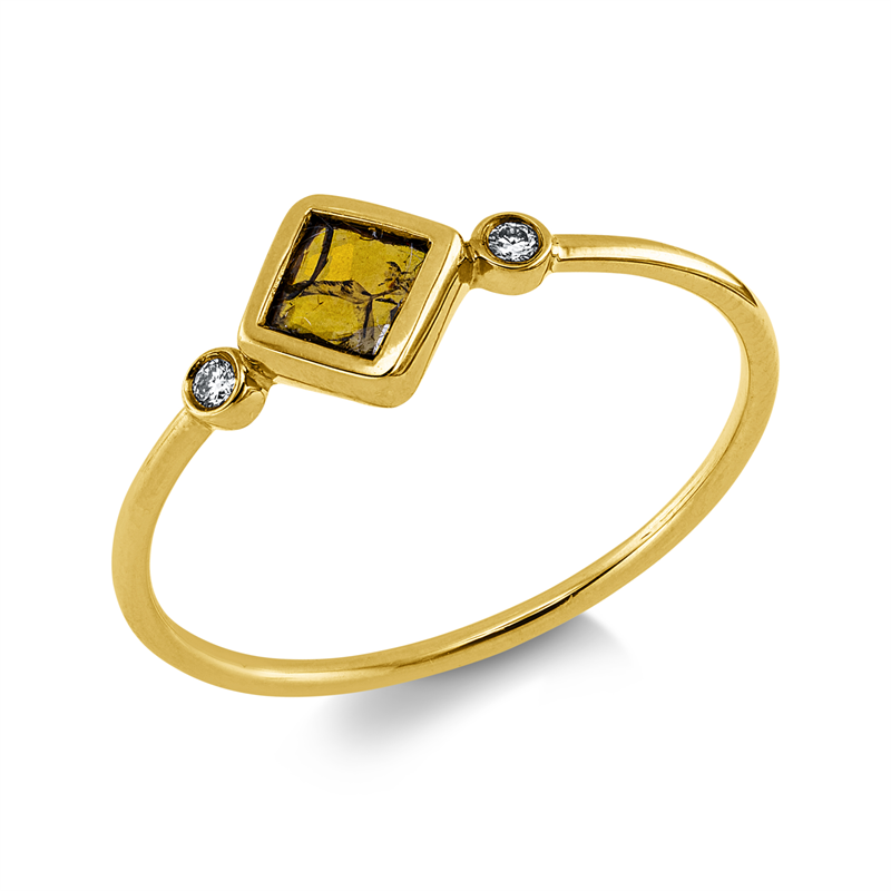 Farbiger Diamant Ring Gelbgold 18kt 0,22ct