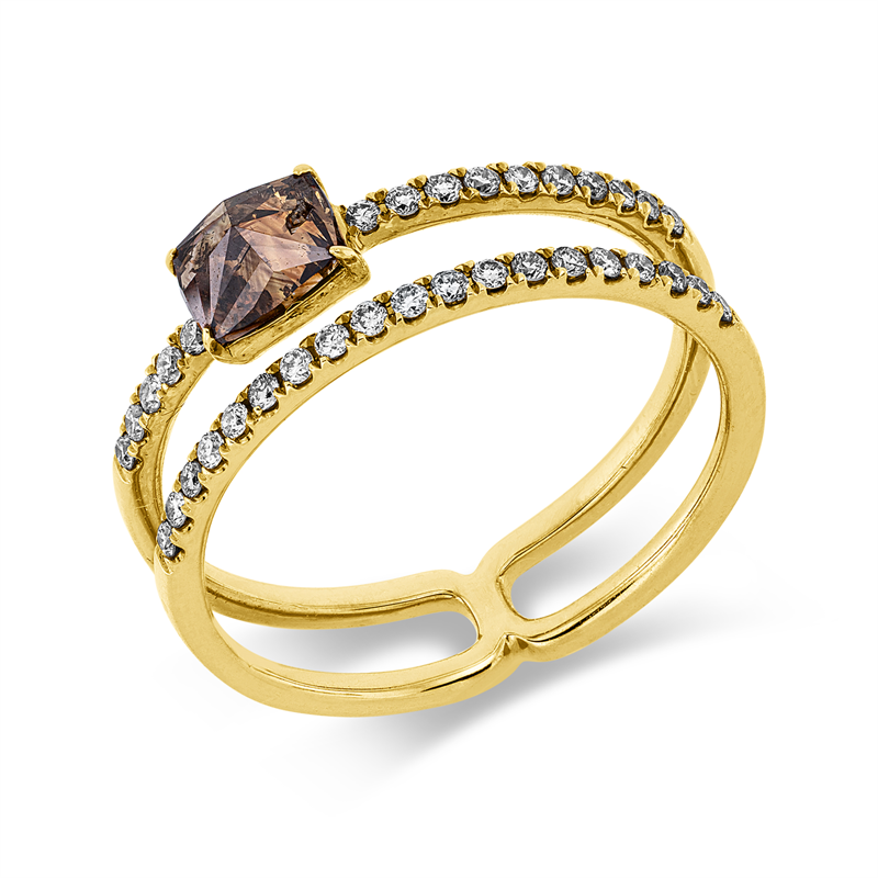 Farbiger Diamant Ring Gelbgold 18kt 0,69ct