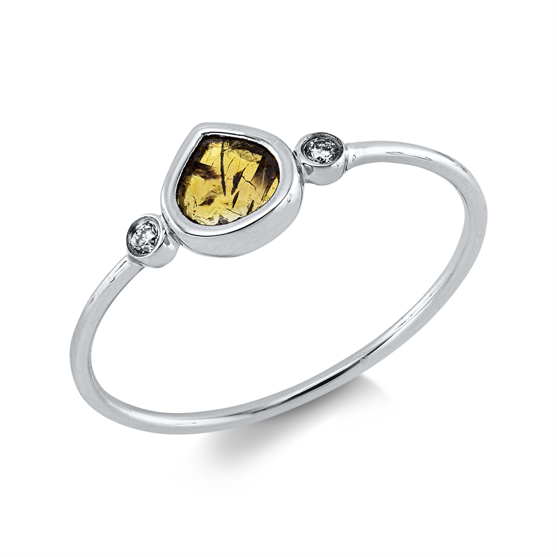 Farbiger Diamant Ring Weißgold 18kt 0,26ct