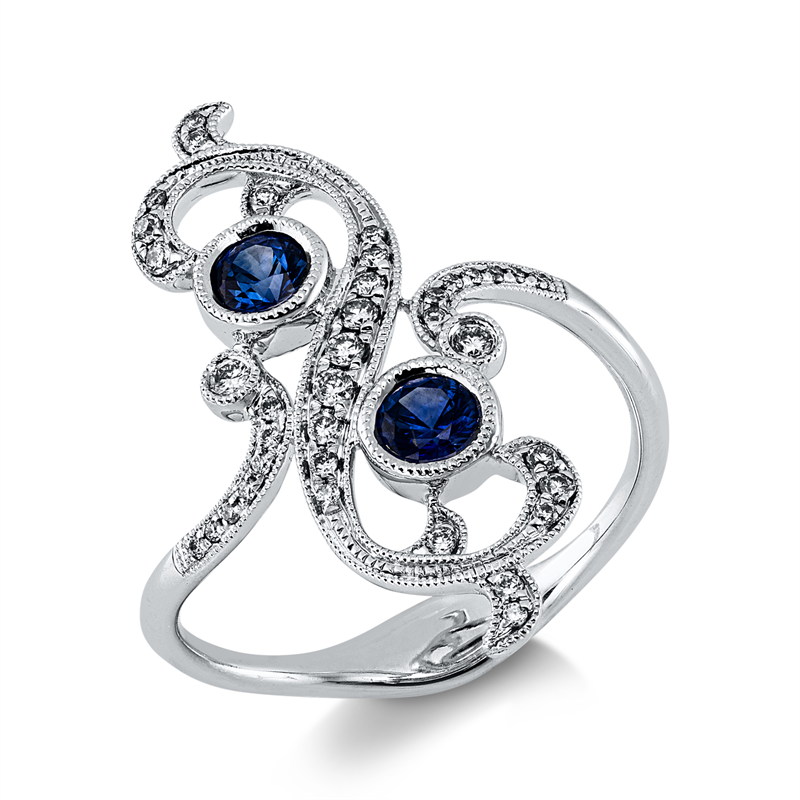 Farbstein Classic Ring Weißgold 18kt 0,18ct