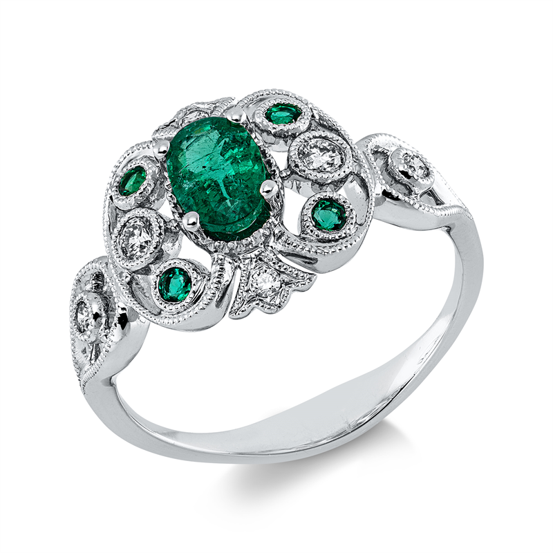 Farbstein Classic Ring Weißgold 18kt 0,11ct