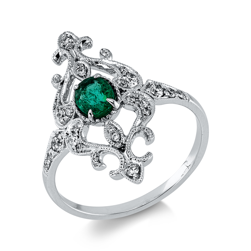 Farbstein Classic Ring Weißgold 18kt 0,19ct