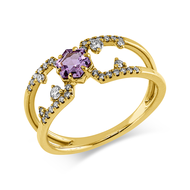 Farbstein Fashion Ring Gelbgold 18kt 0,2ct