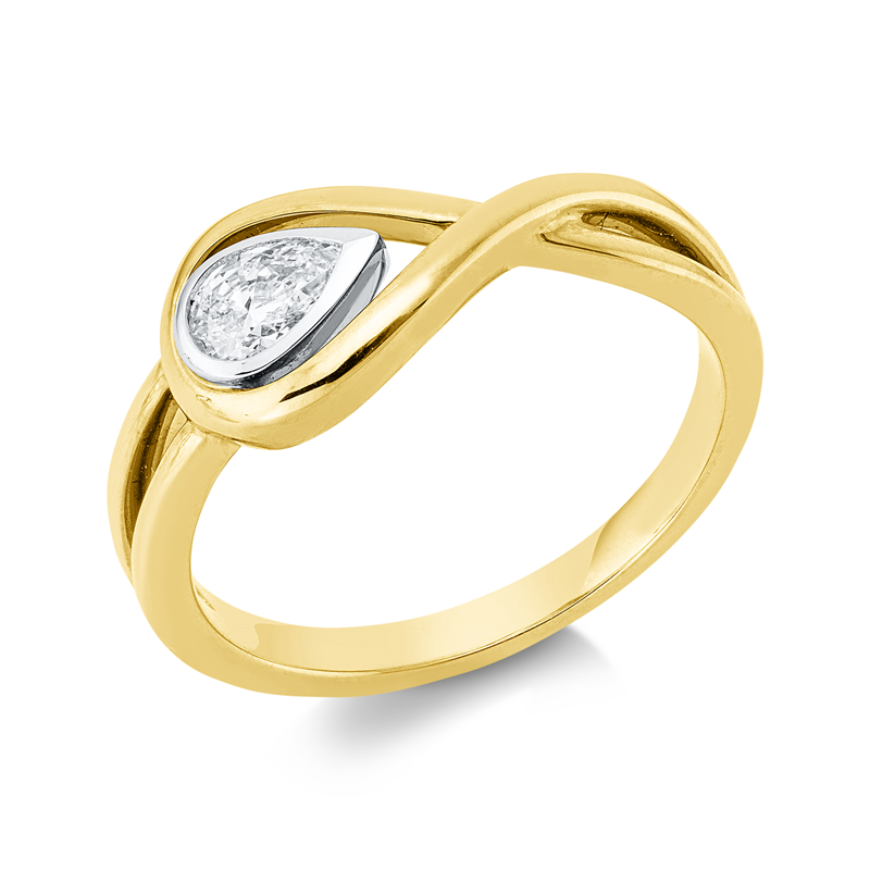 Modern Woman Ring Gelbgold / Weißgold 18kt 0,28ct