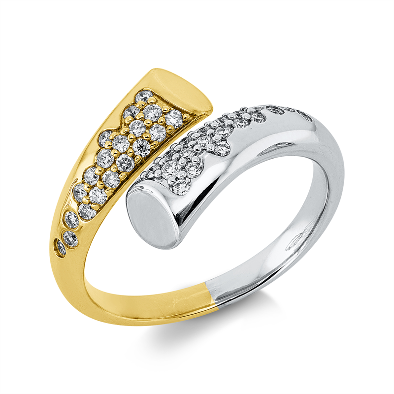 Modern Woman Ring Weißgold / Gelbgold 14kt 0,2ct