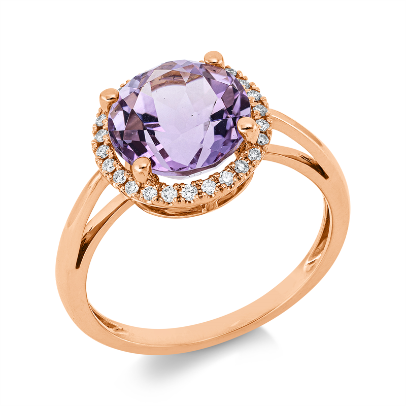Farbstein Fashion Ring Rotgold 18kt 0,14ct